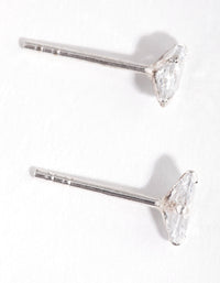 Sterling Silver  0.5ct Cubic Zirconia Oval Stud Earrings - link has visual effect only