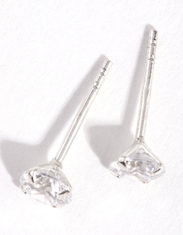 Sterling Silver 0.5ct Cubic Zirconia Stud Earrings