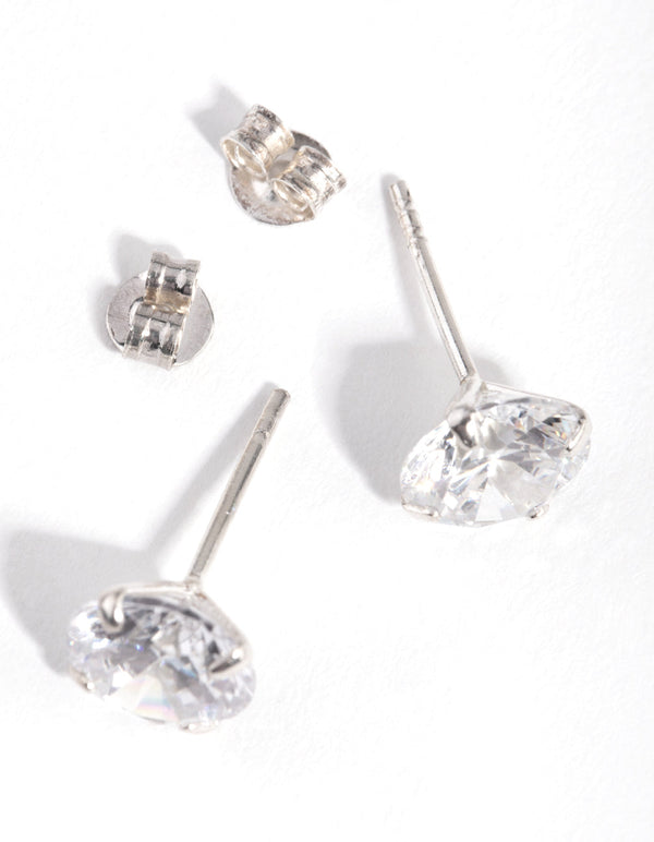 Sterling Silver 2ct Cubic Zirconia Stud Earrings