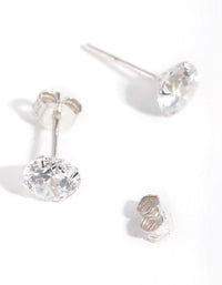 Sterling Silver 1ct Cubic Zirconia Stud Earrings - link has visual effect only
