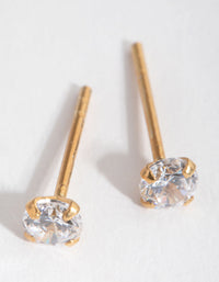 Gold 0.25ct Cubic Zirconia Stud Earrings - link has visual effect only