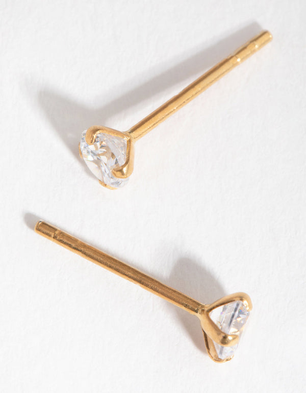 Gold 0.25ct Cubic Zirconia Stud Earrings