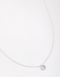 Sterling Silver 1ct Cubic Zirconia Round Necklace - link has visual effect only