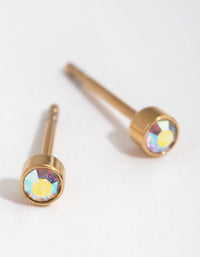 24 Carat Gold Plated Titanium Iridescent Studs - link has visual effect only