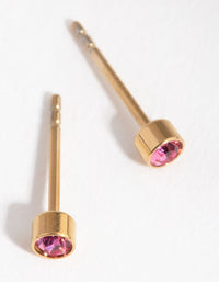 24 Carat Gold Plated Titanium October Rose Stud Earrings - link has visual effect only