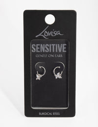 Surgical Steel Butterfly Charm Sleeper Earrings - link has visual effect only
