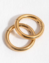24 Carat Gold Plated Surgical Steel 5mm Sleeper Earrings - link has visual effect only