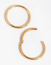 24 Carat Gold Plated Surgical Steel 8mm Sleeper Earrings - link has visual effect only