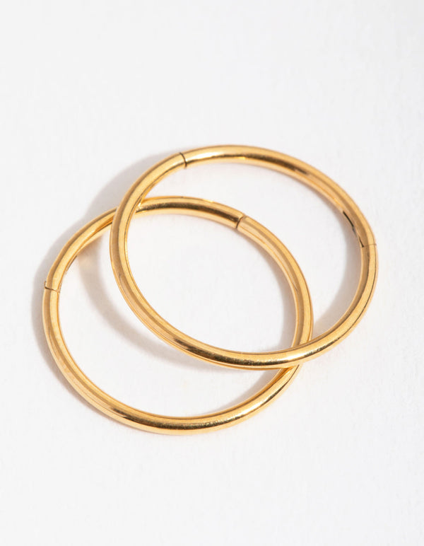 24 Carat Gold Plated Surgical Steel Fine 10mm Sleeper Earrings