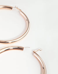 Rose Gold Oversized Tube Hoop Earrings - link has visual effect only