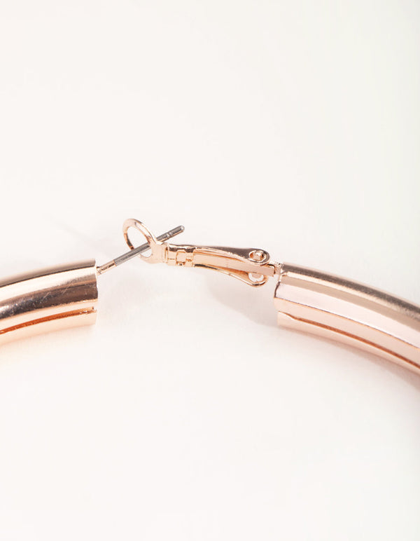 Rose Gold Oversized Tube Hoop Earrings