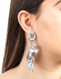 Matte Grey Petal Drop Earrings - link has visual effect only