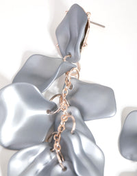 Matte Grey Petal Drop Earrings - link has visual effect only