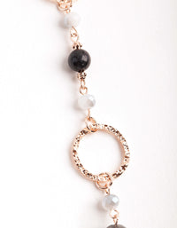 Rose Gold Crater Hoop and Bead Necklace - link has visual effect only