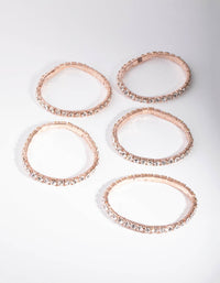 Rose Gold 5mm Cupchain Stretch 5-Pack Bracelets - link has visual effect only