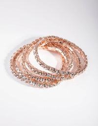 Rose Gold 5mm Cupchain Stretch 5-Pack Bracelets - link has visual effect only