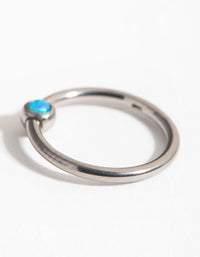 Titanium Faux Opal Belly Ring - link has visual effect only
