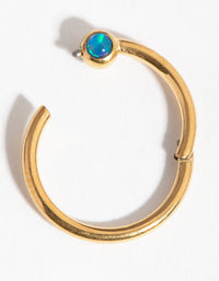 Titanium Gold Faux Opal Belly Ring - link has visual effect only