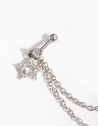 Surgical Steel Rhodium Celestial Barbell and Earcuff - link has visual effect only