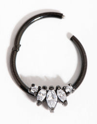 Matte Graduated Cubic Zirconia Marquise Clicker - link has visual effect only