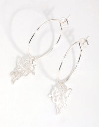 Silver Cherub Huggie Earrings - link has visual effect only