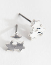 Silver Triple Star Stud Earrings - link has visual effect only