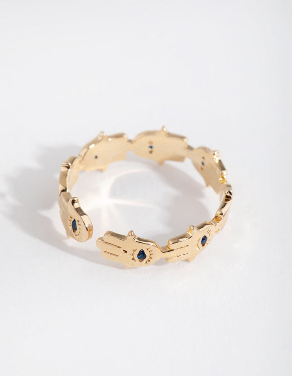 Gold Hamsa Ring