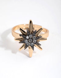 Gold Diamante Starbust Ring - link has visual effect only