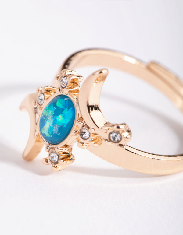 Gold Blue Celestial Ring