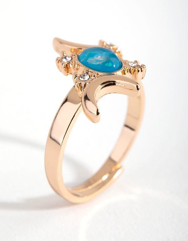 Gold Blue Celestial Ring