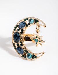 Gold Moon and Star Jingle Ring - link has visual effect only