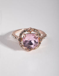 Rose Gold Pink Stone Ring - link has visual effect only