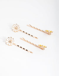 Enamel Daisy 4-Pack Clips - link has visual effect only