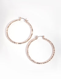Rose Gold Diamond Cut Hoop Earrings - link has visual effect only