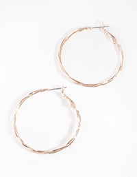 Rose Gold Plait Hoop Earrings - link has visual effect only