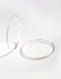 Silver Dot Texture Hoop Earrings - link has visual effect only