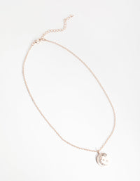 Rose Gold Celestial Diamante Disc Necklace - link has visual effect only