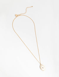 Gold Diamante Star Oval Pendant - link has visual effect only
