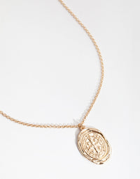 Gold Textured Oval Pendant - link has visual effect only
