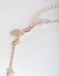 Rose Gold Faux Pearl Clover Choker Necklace - link has visual effect only