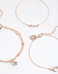 Rose Gold Diamante and Faux Pearl 3-Pack Bracelet - link has visual effect only