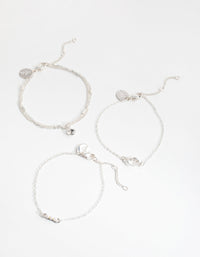 Silver Diamante and Faux Pearl 3-Pack Bracelets - link has visual effect only