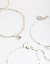 Silver Diamante and Faux Pearl 3-Pack Bracelets - link has visual effect only