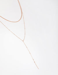 Rose Gold Fine Y-Chain 2-Row Necklace - link has visual effect only