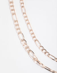 Rose Gold Short Flat Chain 2-Row Necklace - link has visual effect only