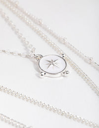 Silver Long Shell 4-Row Necklace - link has visual effect only