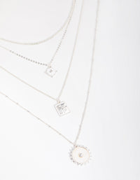 Silver Long Shell 4-Row Necklace - link has visual effect only