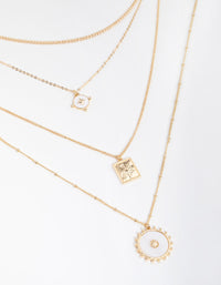 Gold Long Shell 4-Row Necklace - link has visual effect only