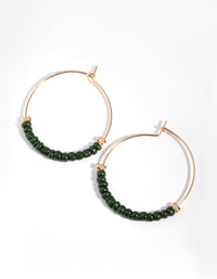 Gold Half Beaded Hoop Earrings - link has visual effect only
