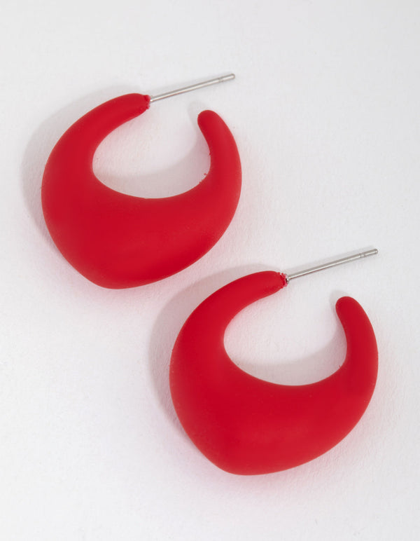 Matte Thick Hoop Earrings